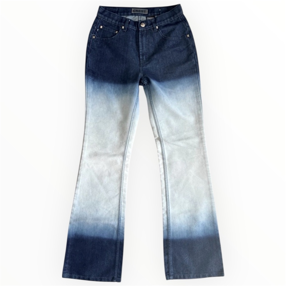 Crest Women’s Bleach Colorblocked Jeans Size 3/4 | Y2K Hipster Stripe